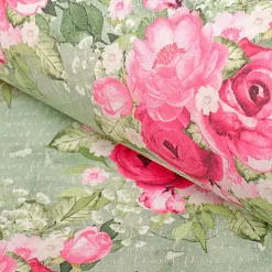 Отрез ткани 48х50 см "Великолепный розарий. Крупные букеты на зеленом" (Артмикс)