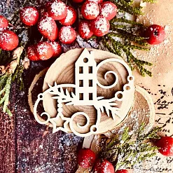 Чипборд "Завьюженный домик", 5,6х4,9 см (WoodHome)