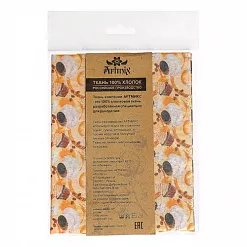 Отрез ткани 48х50 см "Кофе-тайм. Чашечки на персиковом фоне" (Артмикс)