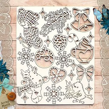 Чипборд "Волшебный снегопад. Медвежонок" (ScrapMania)