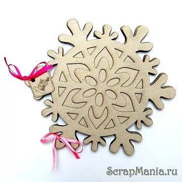 Заготовка для альбома из серого картона "Снежинка" (Trash&Glam, Россия)