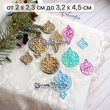 Нож "Сказка на Новый Год. Елочные игрушки. Снежинки", 3,2х4,5 см (ScrapMania) Нож "Сказка на Новый Год. Елочные игрушки. Снежинки", 3,2х4,5 см (ScrapMania)