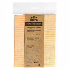 Отрез ткани 48х50 см "Кофе-тайм. Персиковый фон в полосочку" (Артмикс)