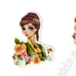 Акриловое украшение "Мультик. Анна в зеленом", 2,8х3,5 см