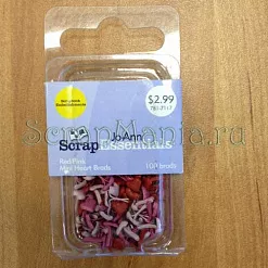 Набор мини-брадсов JoAnn "Алые сердца"