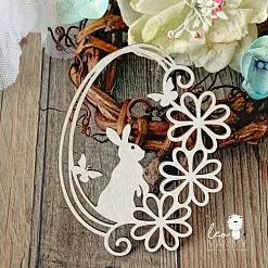 Чипборд "Пасхальное яйцо с зайчиком и цветами" (LeoMammy) Чипборд "Пасхальное яйцо с зайчиком и цветами" (LeoMammy)