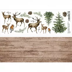 Лист с картинками 10х30 см "Новогодние традиции. Лес" (ScrapMania)