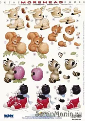 Аппликация бумажная вырубная "Милые животные", А4