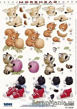 Аппликация бумажная вырубная "Милые животные", А4