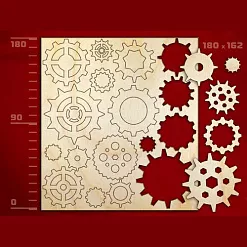 Набор украшений из дерева "Шестеренки" (Россия)