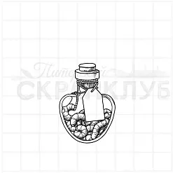 Штамп "Склянка с червями", 3х4,5 см (Скрапклуб)