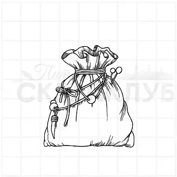 Штамп "Сущность страха в мешочке", 4,6х5,3 см (Скрапклуб)