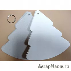 Заготовка для альбома из белого картона "Елка" (Скрапклуб)