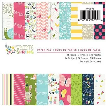 Набор бумаги 15х15 см "Welcome spring. Добро пожаловать в весну", 36 листов (Imaginisce)