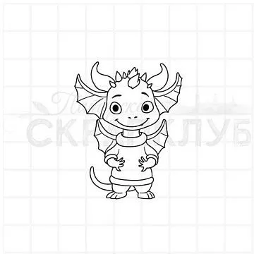 Штамп "Дракон 7", 3,9х5 см (Скрапклуб)