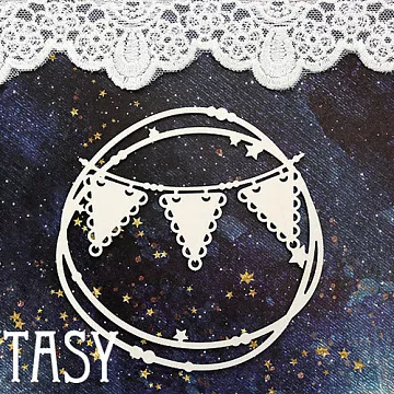 Украшение из чипборда "Рамка с флажками 1442" (Fantasy)