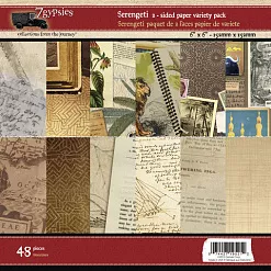 Набор бумаги 15х15см "Долина Серенгети", 48 листов (7gypsies)