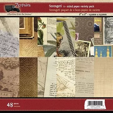 Набор бумаги 15х15см "Долина Серенгети", 48 листов (7gypsies)