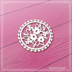 Чипборд "Круглая ажурная рамка с цветами", 6х6 см (СкрапМагия) Чипборд "Круглая ажурная рамка с цветами", 6х6 см (СкрапМагия)