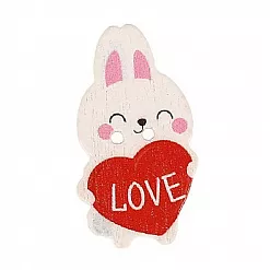 Пуговица деревянная "Зайка с сердечком" (АртУзор)