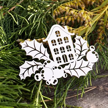 Чипборд "Домик с листиками", 8,6х6,1 см (LeoMammy)