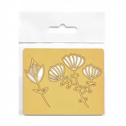Набор бумажных высечек "Цветочки", цвет золотой (Chipboards)