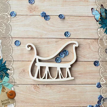 Чипборд "Снеговички. Шейкер. Сани маленькие" (ScrapMania)