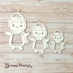 Чипборд "Снеговички. Шейкер. Пингвин маленький" (ScrapMania)