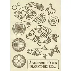 Набор деревянных украшений "Forest. Fish", 9х6 см (Stamperia)