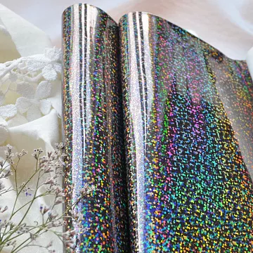 Отрез экокожи 30х69 см "Глянцевый глиттер. Шоколадный" (Pty Китай)