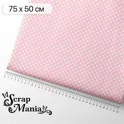Отрез ткани 75х50 см "День рождения. Горох на розовом" (ScrapMania)