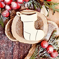 Чипборд "Рождественский носок", 3,3х4,6 см (WoodHome)