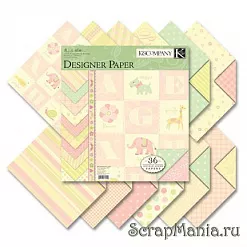 Набор бумаги 30х30 см "Детский, для девочки", 36 листов (K&Company) Набор бумаги 30х30 см "Детский, для девочки", 36 листов (K&Company)