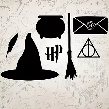 Штамп "Гарри Поттер 07. Набор со шляпой", 5х4 см (Креатив)