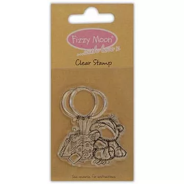 Штамп "Мишка открывает подарки" (Fizzy Moon)