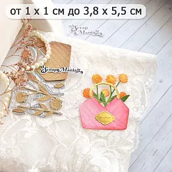 Нож "Цветочный комплимент. Сумка с бархатцами", 3,8х5,5 см (ScrapMania)