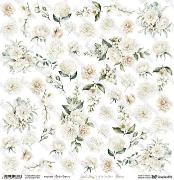 Бумага 30х30 см "Simple Story 4. Flowers. Для вырезания" (ScrapAndMe)