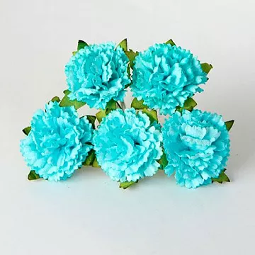 Букет больших гвоздик "Бирюзовые", 5 шт (Craft)