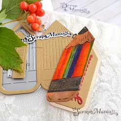 Нож "Школьная жизнь. Тег. Карандаш", 8х8,5 см (ScrapMania)