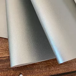 Отрез экокожи 30х69 см "Однотонный. Серебро" (Pty Китай)