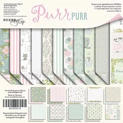 Набор бумаги 20х20 см "Pur Pur", 11 листов (Скрапмир) Набор бумаги 20х20 см "Pur Pur", 11 листов (Скрапмир)