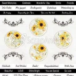 Набор бумаги 30х30 см "Sunflowers", 5 листов (ScrapAndMe) Набор бумаги 30х30 см "Sunflowers", 5 листов (ScrapAndMe)