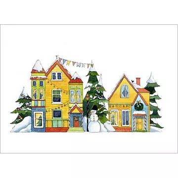 Тканевая карточка мини "Новогодние улицы" (ScrapMania)