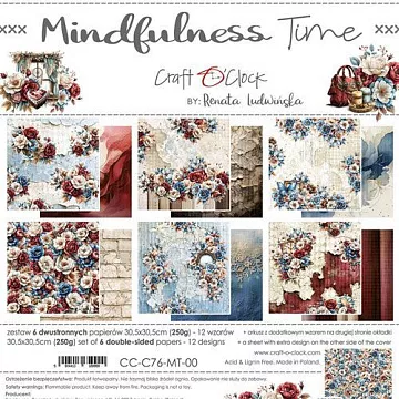 Набор бумаги 30х30 см "Mindfulness time", 6 листов (CraftO'clock) Набор бумаги 30х30 см "Mindfulness time", 6 листов (CraftO'clock)