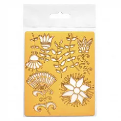 Набор бумажных высечек "Цветочные мотивы", цвет золотой (Chipboards) Набор бумажных высечек "Цветочные мотивы", цвет золотой (Chipboards)