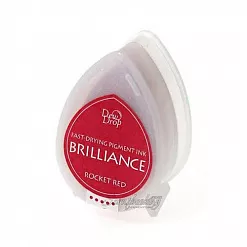 Подушечка чернильная пигментная "капля" Brilliance, размер 32х50мм, цвет ракетный красный