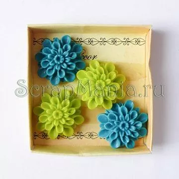 Набор украшений "Маргаритки", бирюзово-зеленые (Kodomo no kao)