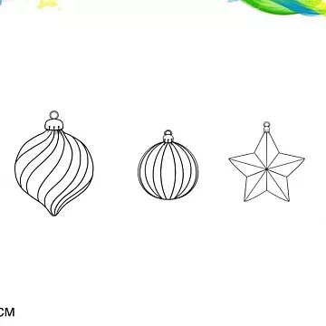Штамп "Новогодние игрушки", 2,5х3,2 см (Арт-кладовая)