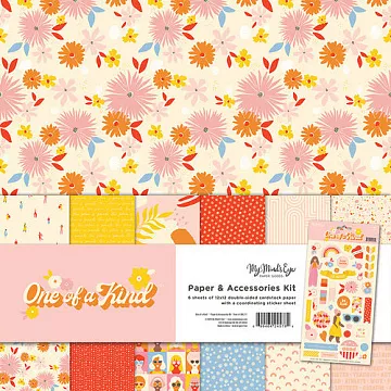 Набор бумаги 30х30 см с наклейками "One of a kind", 6 листов (My Mind's Eye)