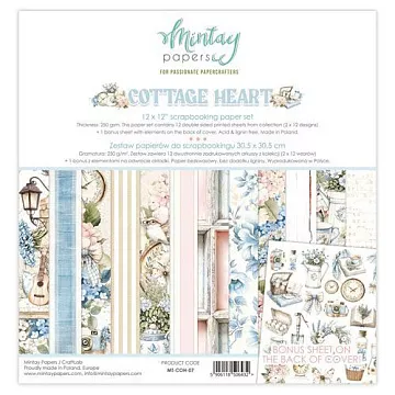 Набор бумаги 30х30 см "Cottage Heart", 12 листов (Mintay) Набор бумаги 30х30 см "Cottage Heart", 12 листов (Mintay)
